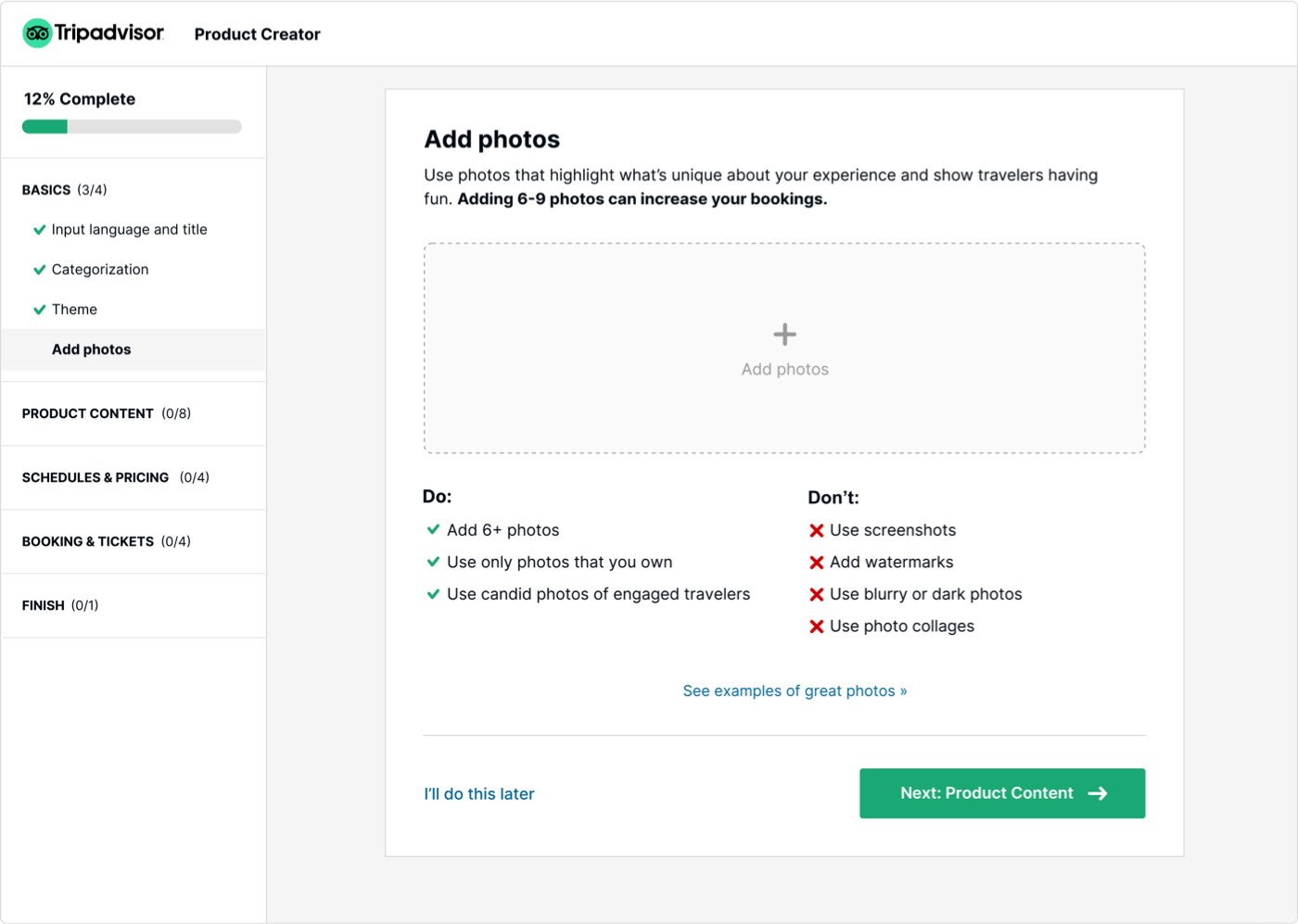 Tripadvisor rpoduct builder